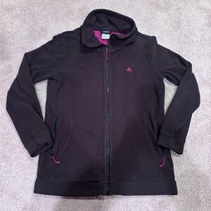 adidas Black Fleece Jacket with Pink Lining